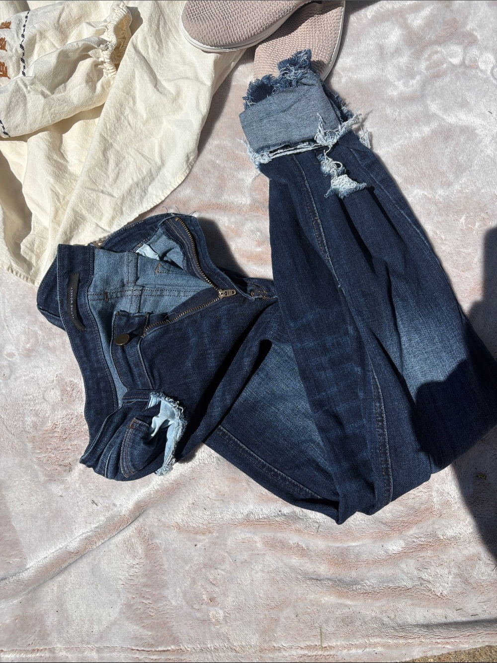 Flying Monkey Dark Blue Distressed Skinny Jeans